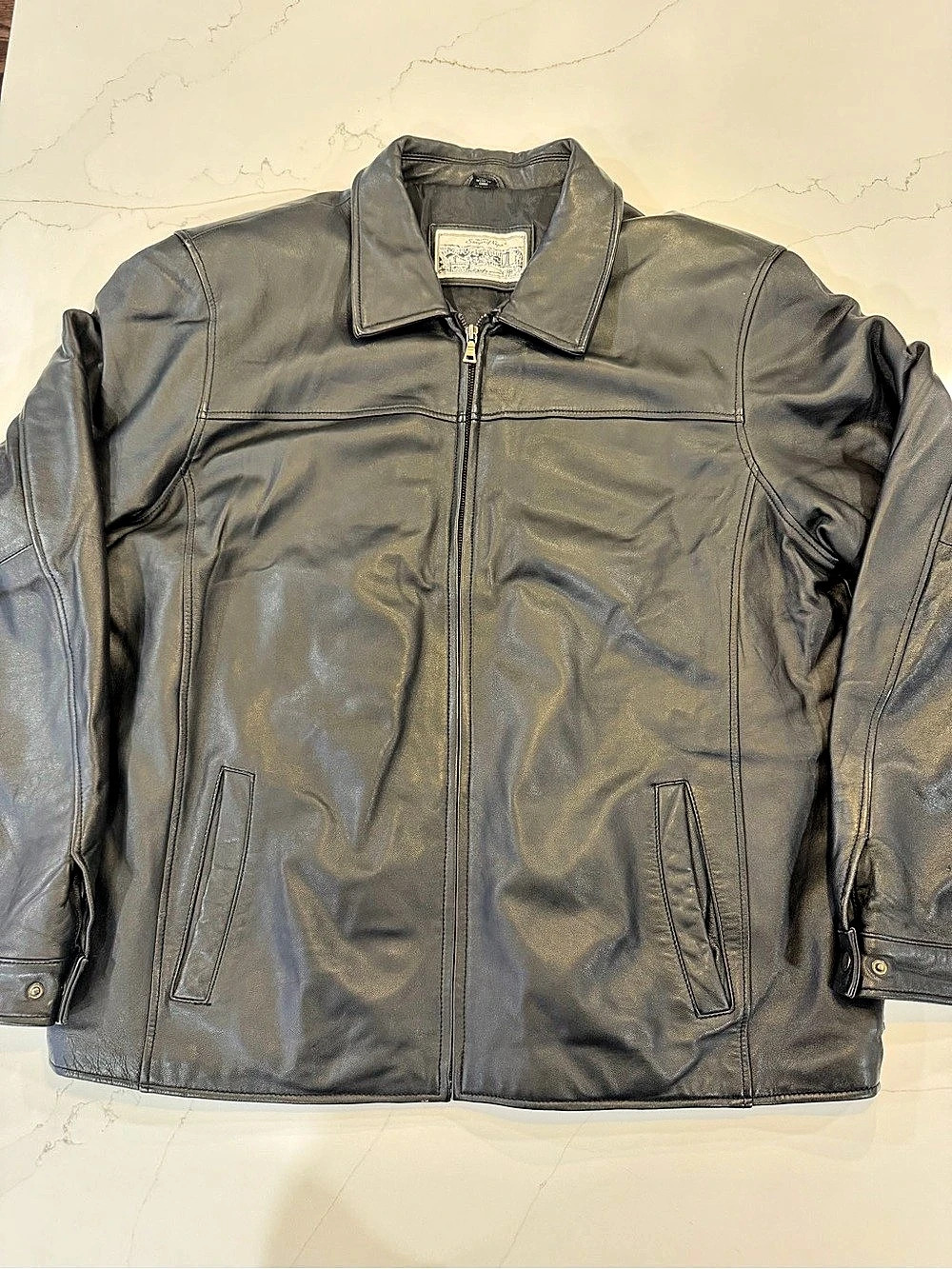 Vintage Sawyer of Napa Soft Black Leather Jacket in 2XL Tall